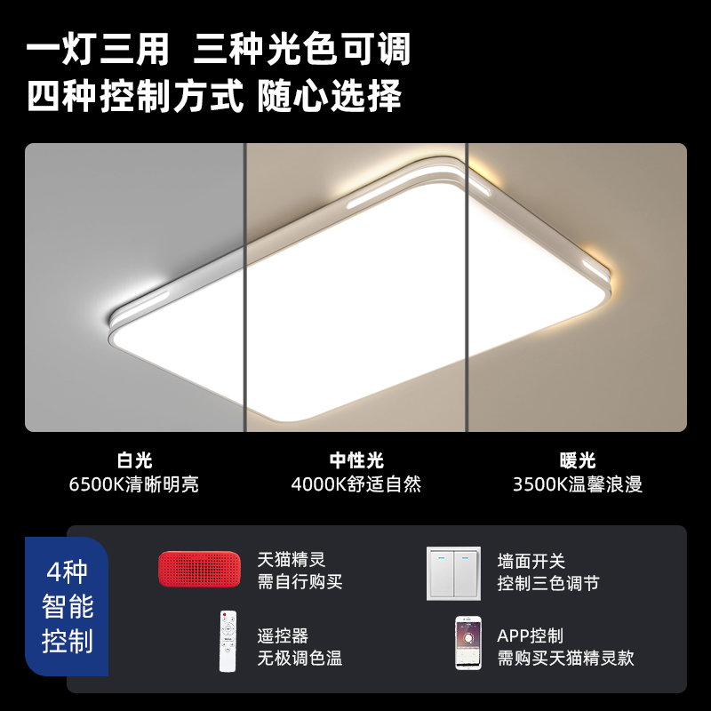 超薄客厅灯简约现代大气2021年新款长方形大灯家用灯具led吸顶灯