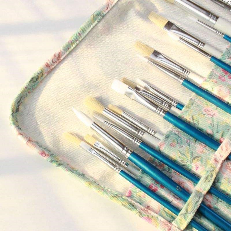 画笔帘帆布包边水粉笔帘 毛笔插笔袋 收纳袋 画笔整理笔插