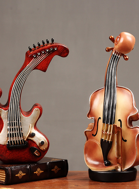 欧式复古小提琴装饰品摆件现代家居客厅电视柜酒吧乐器工艺品摆设