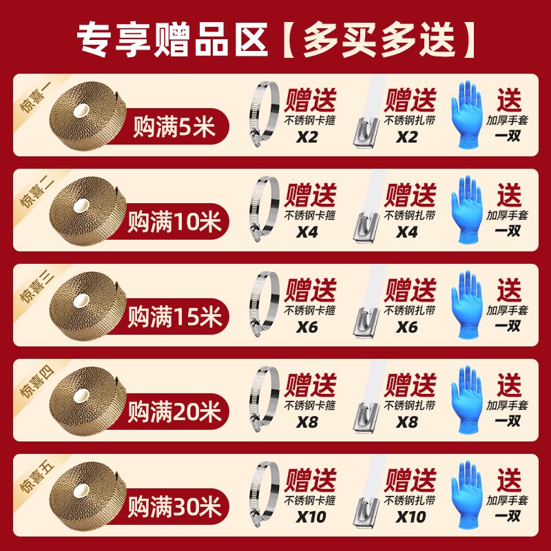 摩托车汽车排气管防烫布芭蕉带隔热消音棉头蕉带防火耐高温防