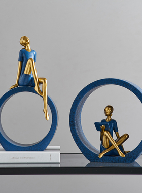 创意女孩简约酒柜电视柜装饰摆饰高档客厅玄关办公室桌面