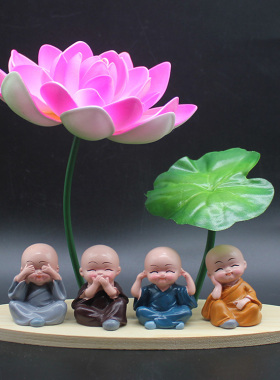 中式禅意荷花家居装饰工艺品客厅玄关电视酒柜办公桌面小摆件摆设