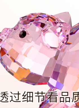 水晶小猪摆件十二生肖动物可爱桌面装饰品卡通生日礼物圣诞节礼物