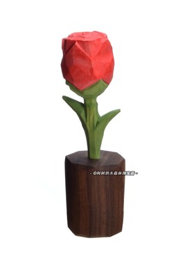 2023新款酒柜木雕玫瑰花电视机柜摆件情侣一对电视墙两侧装饰品女