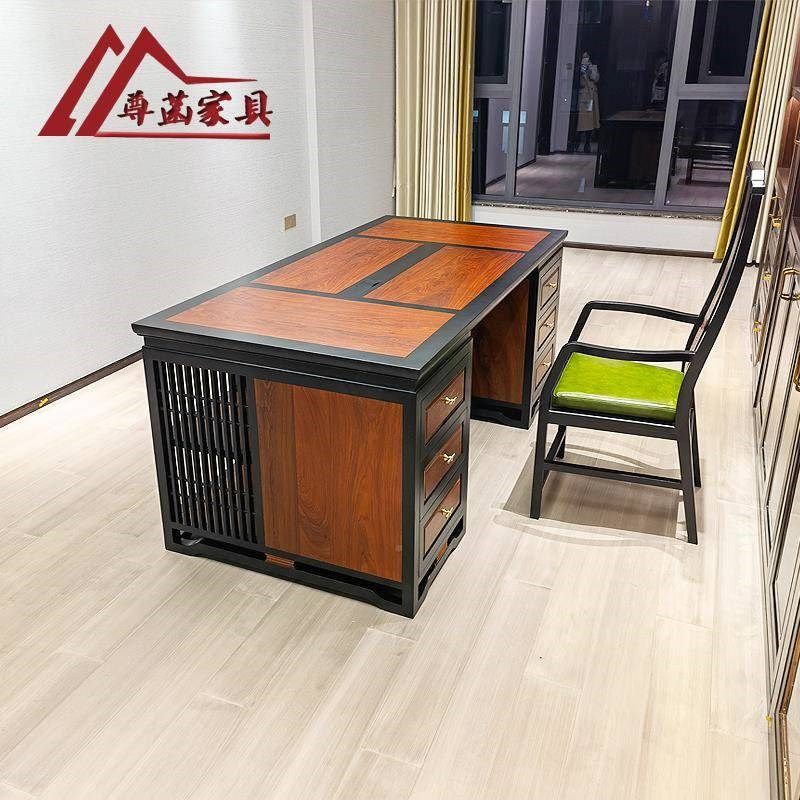 厂促新中式刺猬荟紫檀东方书桌南别院苏红梨木电脑办公桌大板台家