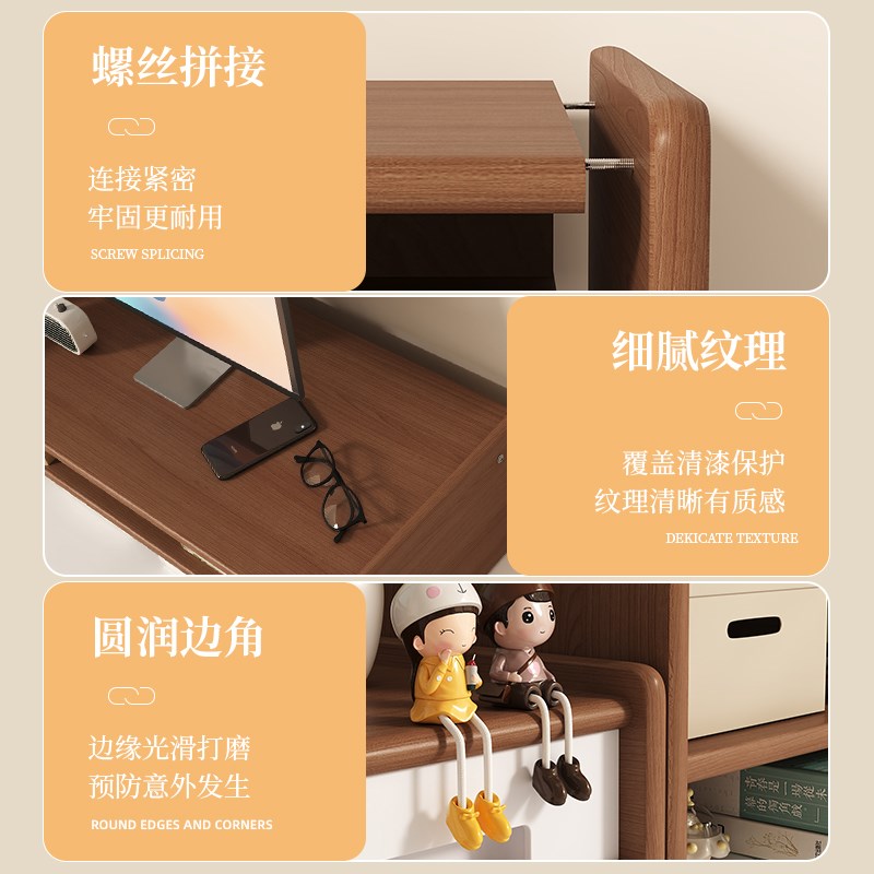 台式电脑增高架桌面置物架工位带抽屉收纳托架办公显示器垫高支架