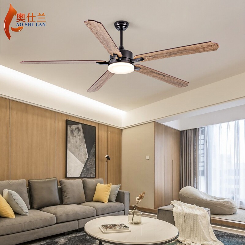 大风力复古吊扇灯餐厅客厅简约欧式风扇无灯新款变频电扇家用吊灯