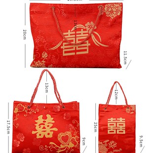 彩礼钱袋聘金红包10万20W大礼金袋手提利是封布艺超大万元红包