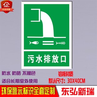 污水排放口说明标识牌标示 警告环境保护标志 环保标志安全标识牌