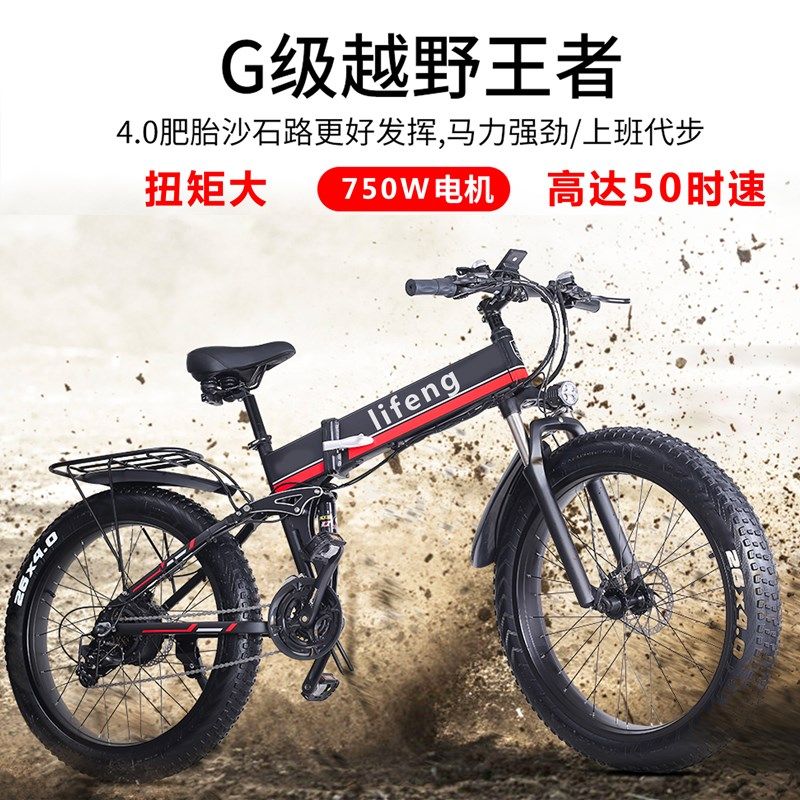 雪地自行车改电动电机沙滩车胖胎4.0 350W500W750W助力马达定做