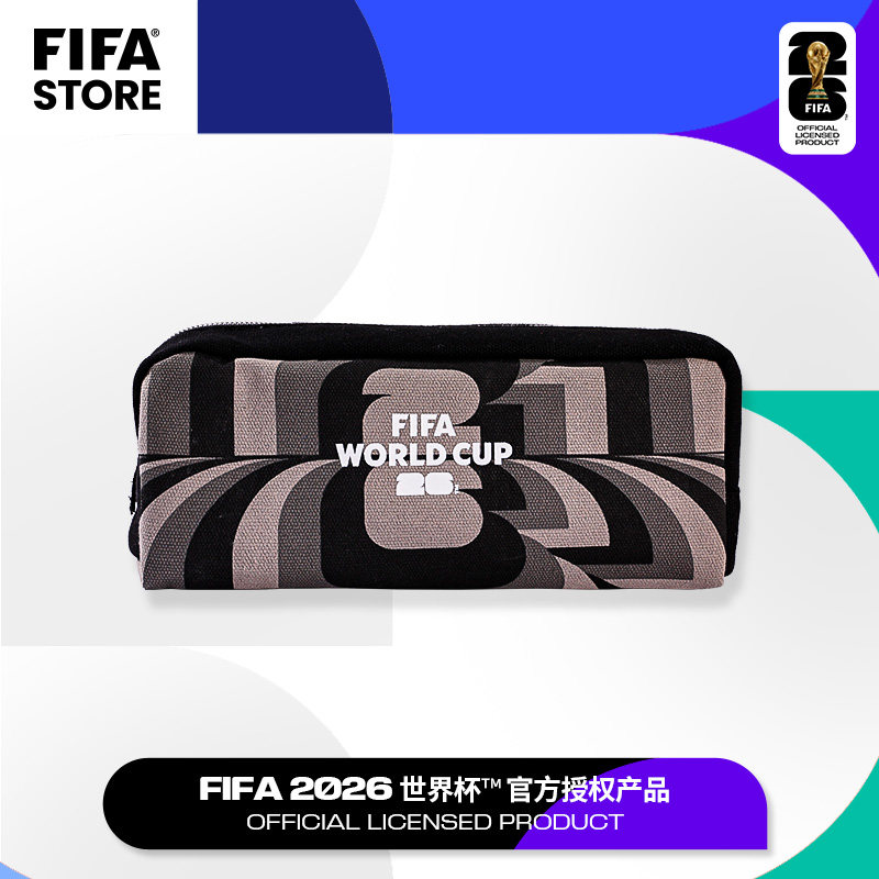 FIFA国际足联2026世界杯帆布文具盒笔袋小初高中男女学生大容量
