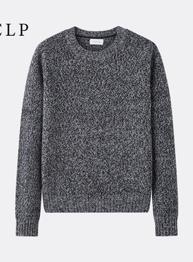 JCLP金纯良品 100%山羊绒 复古花纱宽松圆领插肩袖针织毛衣羊绒衫