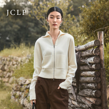 JCLP金纯良品2025秋冬新款美丽诺羊毛针织开衫拉链外套女时髦保暖