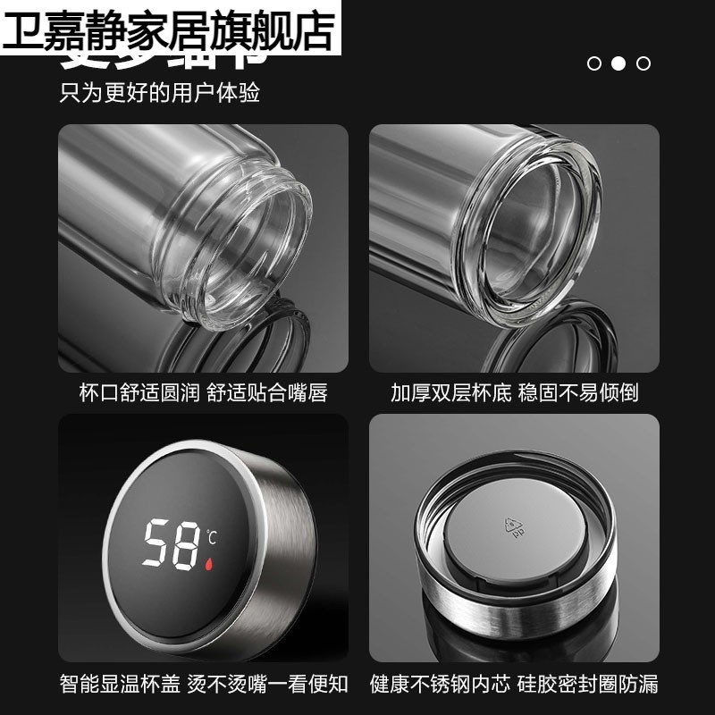 双层玻璃杯男女士便携过滤网带盖家用泡茶杯办公大容量商务水杯子