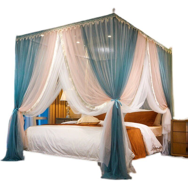 2021年新款双层落地蚊帐家用支架固定公主风加密加厚1.5m1.8m米床