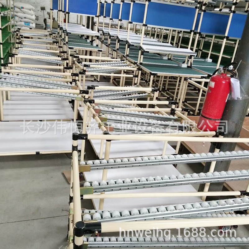 防静精益管线棒滑轨架操作台车间流水线生产线精益管工作桌子