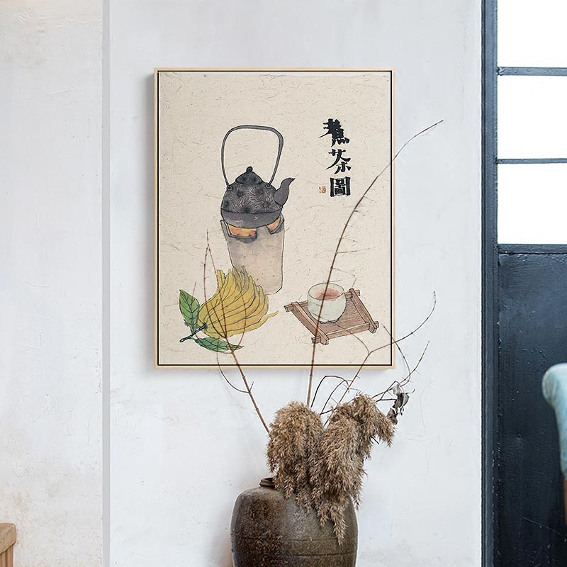 李知弥x仟象映画 新中式三联客厅沙发背景墙面装饰壁画餐厅挂画
