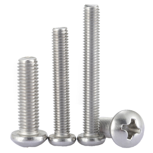 M5M6盘头螺钉304不锈钢PM十字圆头螺丝*6x8x10x12x14x18x20x100mm