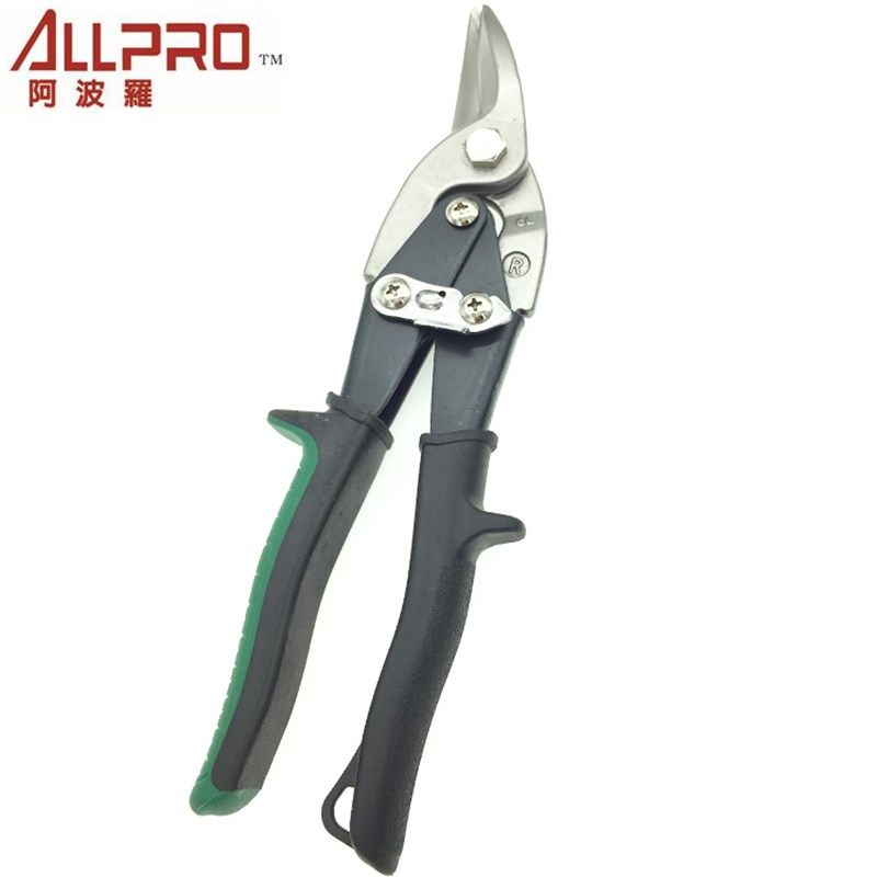ALLPRO阿波罗航空剪进口不锈钢铁皮剪刀直嘴弯口白铁剪AP-01030