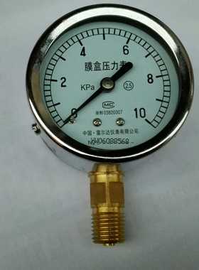 雷尔达仪表厂 径向膜盒压力表 ye60-60 0-10kpa m14x1.5