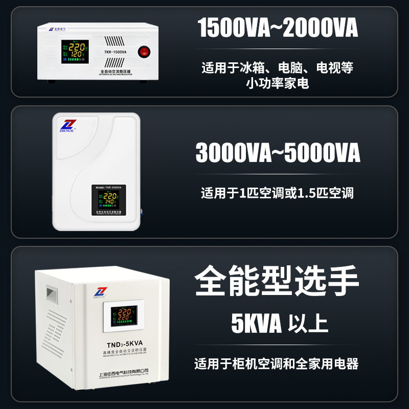 征西稳压器220v家用大功率空调冰箱稳压电源2/5kva单相交流稳定器