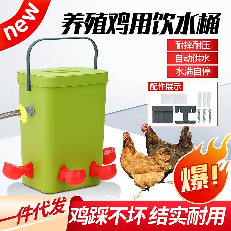 家禽自动浮球饮水碗鸡用饮水桶鸡鸭鹅饮水分配器悬挂式家禽饮水器