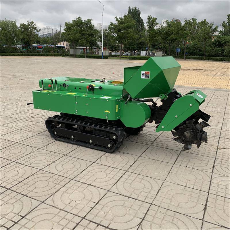 果树园林开沟施肥机多功能田园管理机履带自动回填开沟上肥机