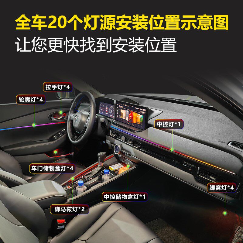 适用十一代雅阁氛围灯2324款英仕派氛围灯内饰灯改装