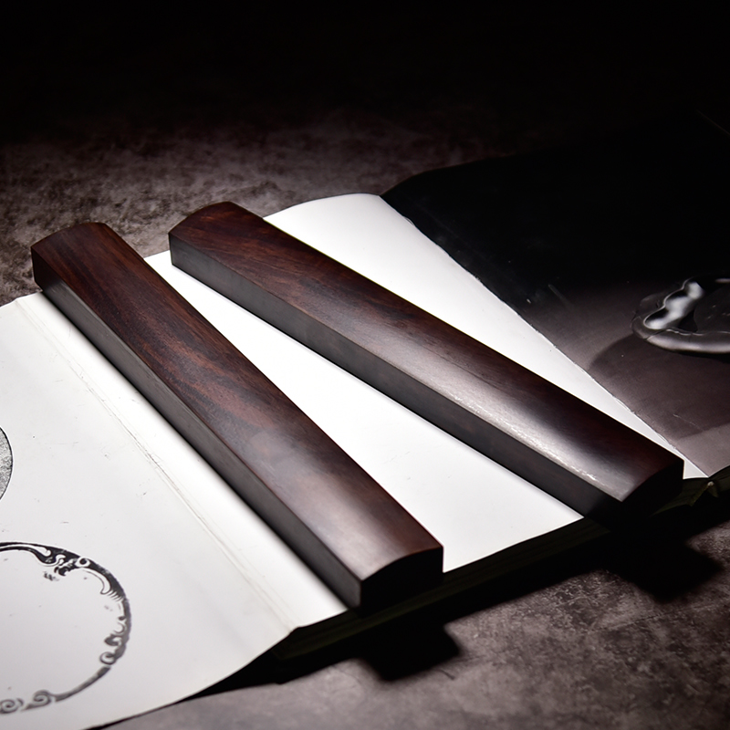 懿羲堂 实木镇尺压纸精品素雅文镇实木镇尺镇纸黑梓木文房四宝古