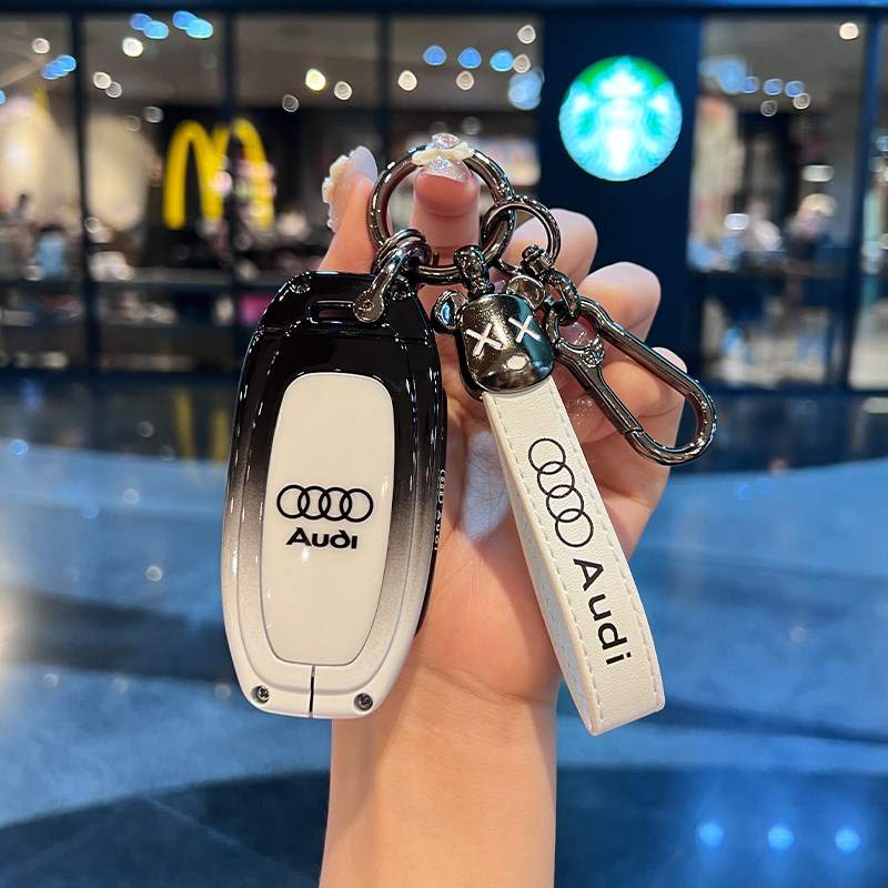 奥迪A4L钥匙套15/16/17老款A6L Q7 Q5L女R8 A3车Q4 RS4包S5扣A8壳