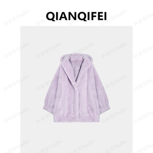 宽松休闲连帽小个子毛毛短外套 新款 TK5002 原20