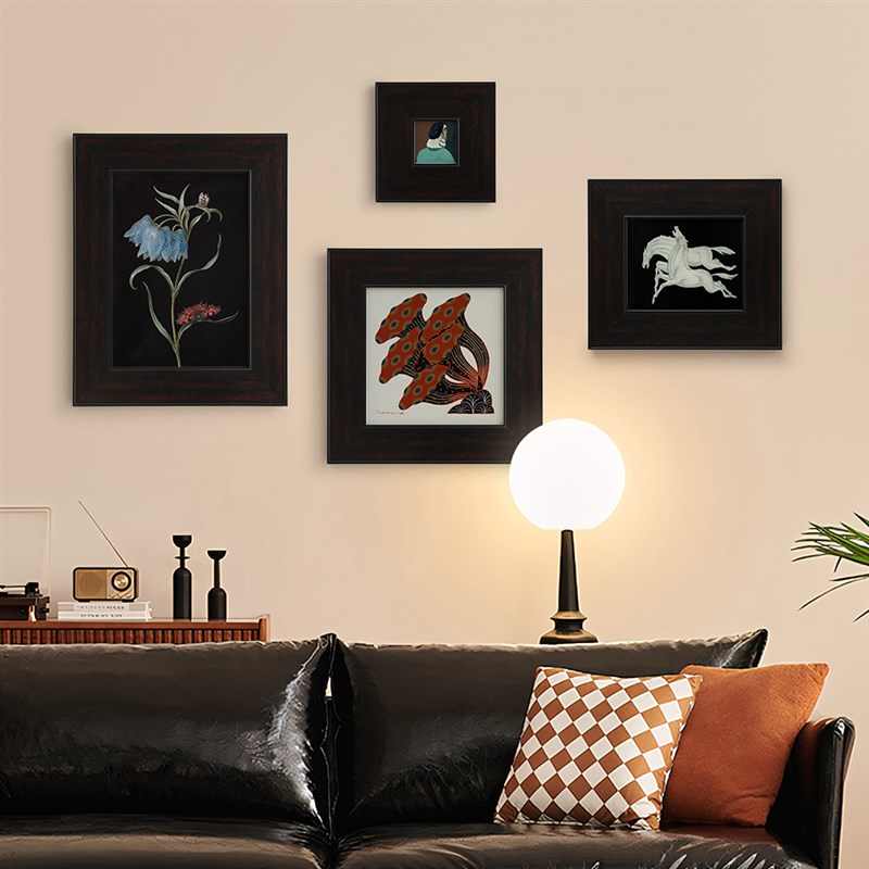 努高 可定制画框中古风棕色实木相框装裱挂墙空框油画外框diyA3A4