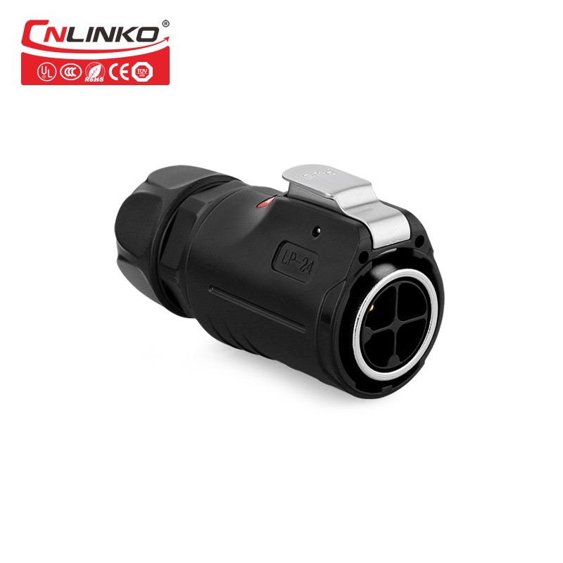 凌科LP-24大功率4芯25A面板电源防水航空插头插座连接器