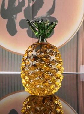 特价黄水晶菠萝摆件凤梨高档送礼室内办公室装饰用品开业乔迁礼品