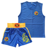 拳击服儿童短裤 散打服男女款 红黑散打服装 泰拳武术散打衣服