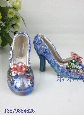 经看不中用 灰姑娘的鞋 瓷鞋 特色陶瓷摆设摆件