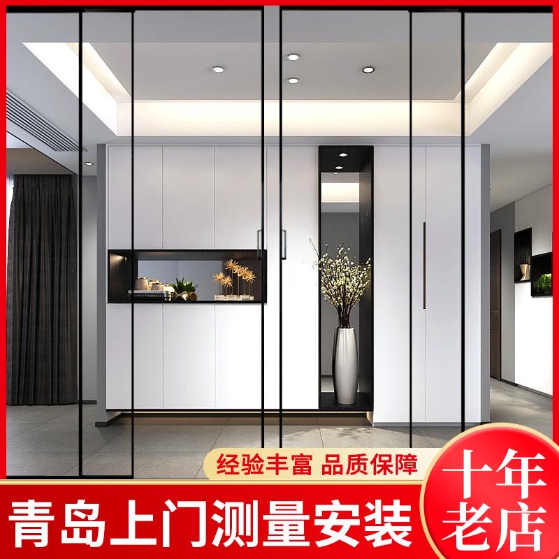 厨房门移门青岛直销极窄边框厨房隔断阳台极简推拉门定制隔断门
