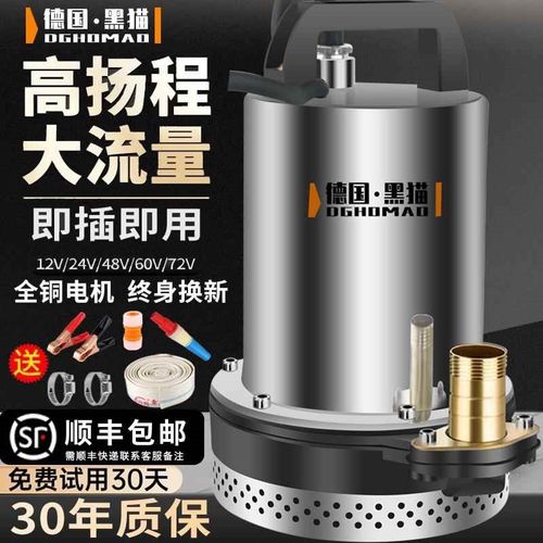 德国直流潜水泵12V抽水机24V/48V/60V72V电瓶电动车农用灌溉水泵