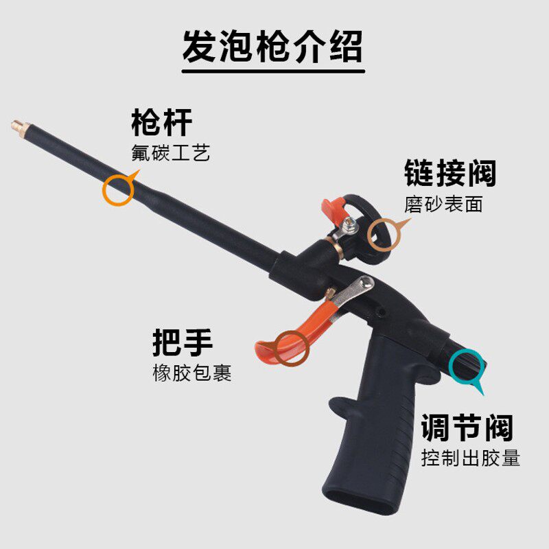 发泡枪聚氨酯泡沫填缝剂胶枪发泡剂免清洗胶枪泡沫胶抢金属
