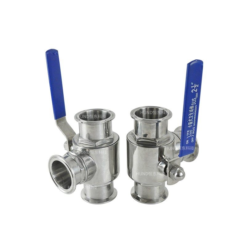卫生级不锈钢三通球阀 快装球阀 L型卡球阀 T型卫生球阀 卫生阀
