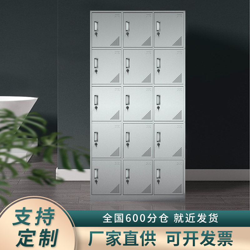 带锁不锈钢多格职员储物柜更衣柜鞋柜学校食堂十五15门碗筷收纳柜