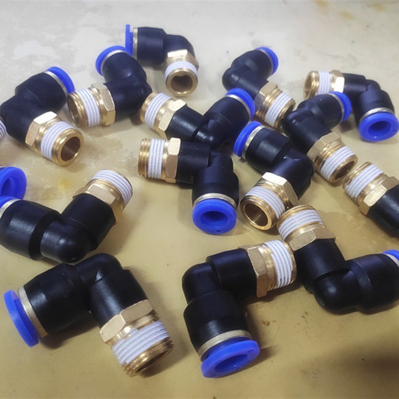 SNS神驰气动PL-SPL8-M5 01 02 03 04气管直角L型外螺纹接头弯头