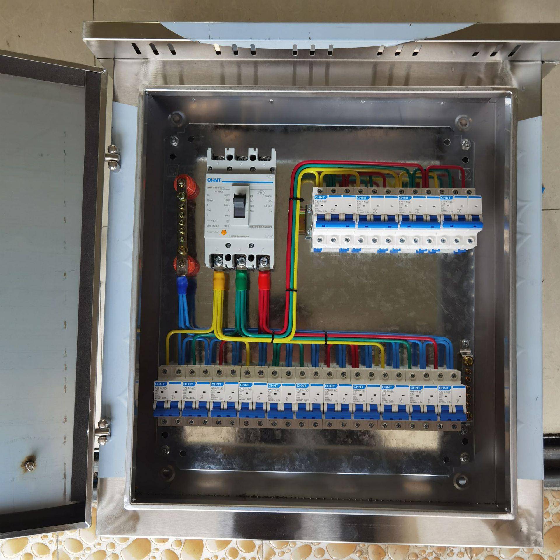 低压成套配电箱工地三级箱照明三相四线电表箱家用电源户外落地柜