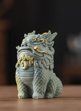 国潮创意桌面摆件橱柜吧台工位装饰品储钱罐茶宠文创把玩貔貅礼品