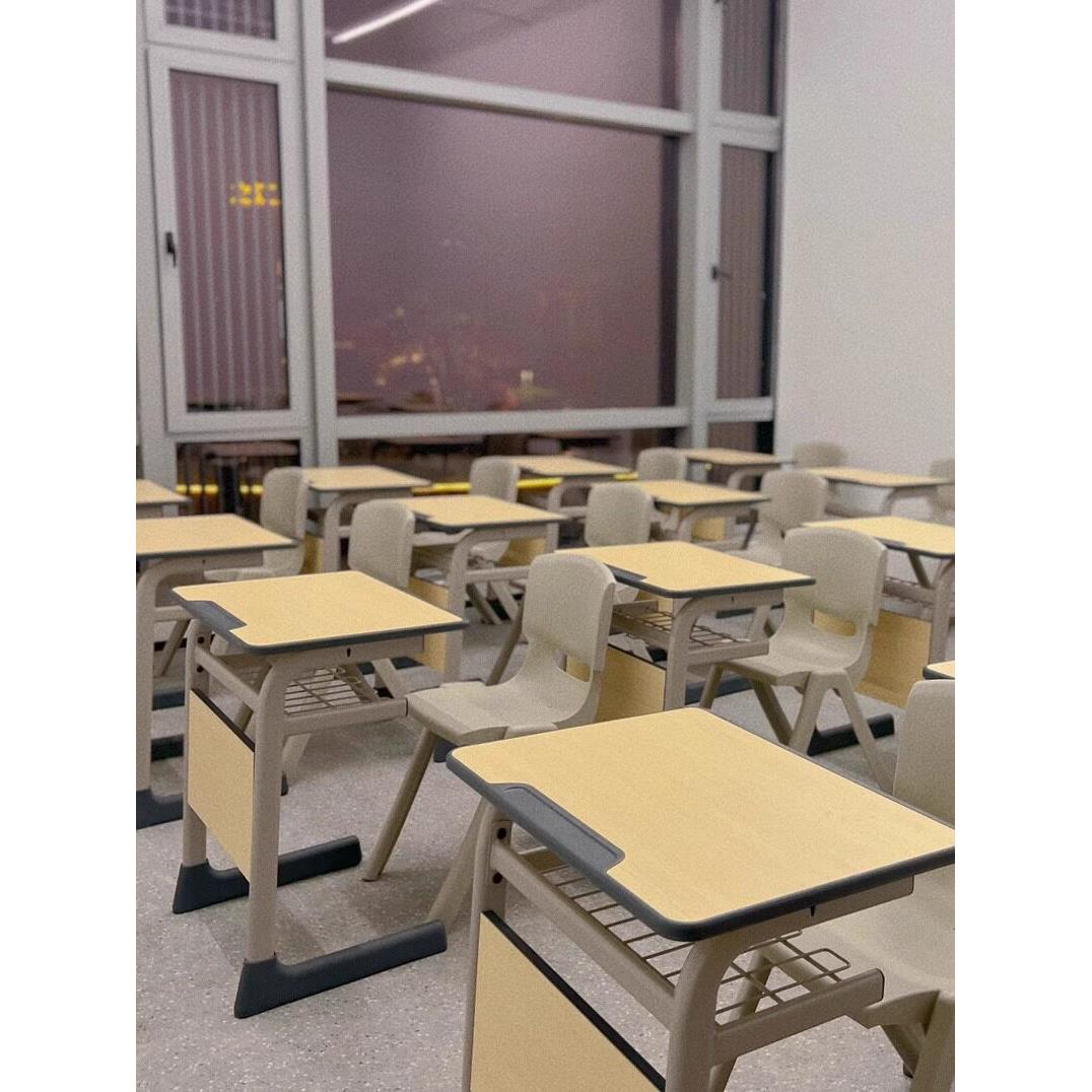 育才单双人课桌椅学校培训辅导班中小学生教室补习班学习写字桌椅