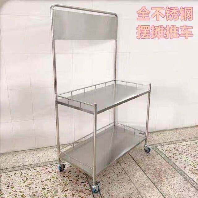 加厚不锈钢促销台展示架移动小吃车摆地摊小推车试吃广告地推桌子