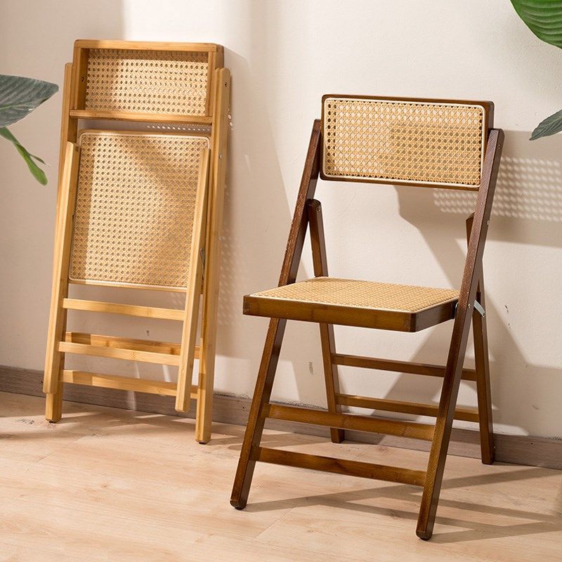 藤编椅子家用折叠椅楠竹实木凳子靠背餐椅原木风吃饭椅,住宅家具,折叠椅/躺椅,淘宝优惠券,粉丝福利购,淘宝优惠卷