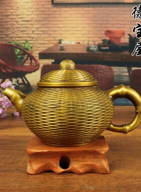 仿古铜茶壶竹节壶家居摆件创意礼品水壶酒壶茶壶泡茶