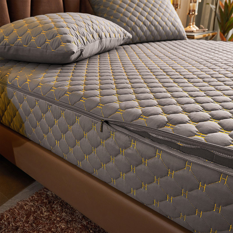 六面全夹棉床笠单件磨毛加厚拉链式防滑固定制床垫,床上用品,床笠,淘宝优惠券,粉丝福利购,淘宝优惠卷