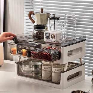 茶收纳盒桌面防尘多层茶叶咖啡放储物